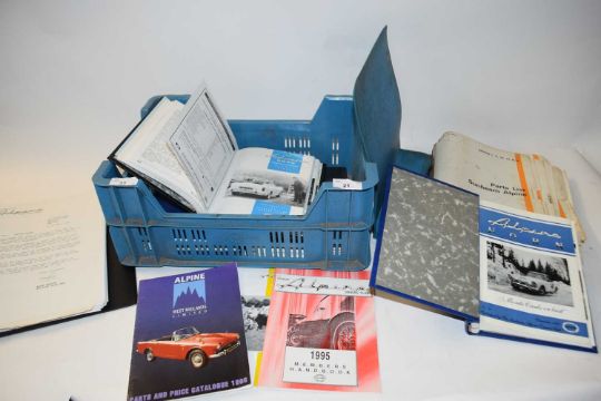 Mixed lot to include Sunbeam Alpine parts list, and other ephemera - Image 1 of 4