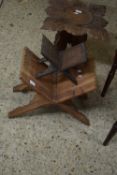 TWO PROFUSELY CARVED HARDWOOD FOLDING STANDS