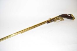 REPRODUCTION BRASS MOUNTED MUSKET (DISPLAY ITEM ONLY WITH NO MECHANISM)