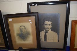 EARLY 20TH CENTURY PHOTOGRAPH OF A SOLDIER TOGETHER WITH A FURTHER PORTRAIT PHOTOGRAPH A BOY (2)