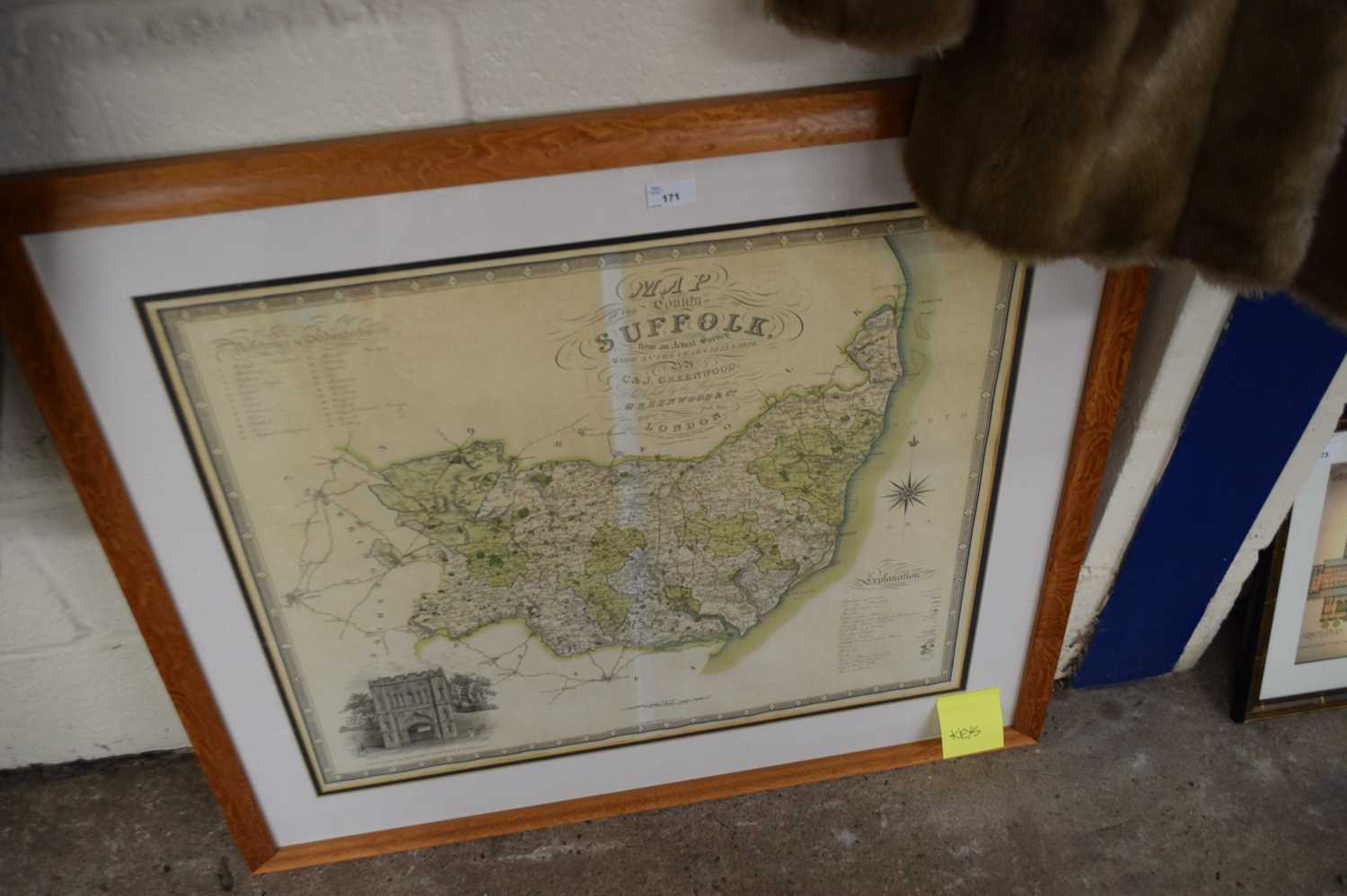 FRAMED MAP OF SUFFOLK