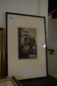 Louis Whirter, "Glamis Castle", black and white proof etching, signed and inscribed with title in