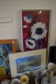 NORRIS-ADAMS, COLOURED PRINT, BRECON BEACONS, TOGETHER WITH A FURTHER COLOURED PRINT, SUNFLOWERS (