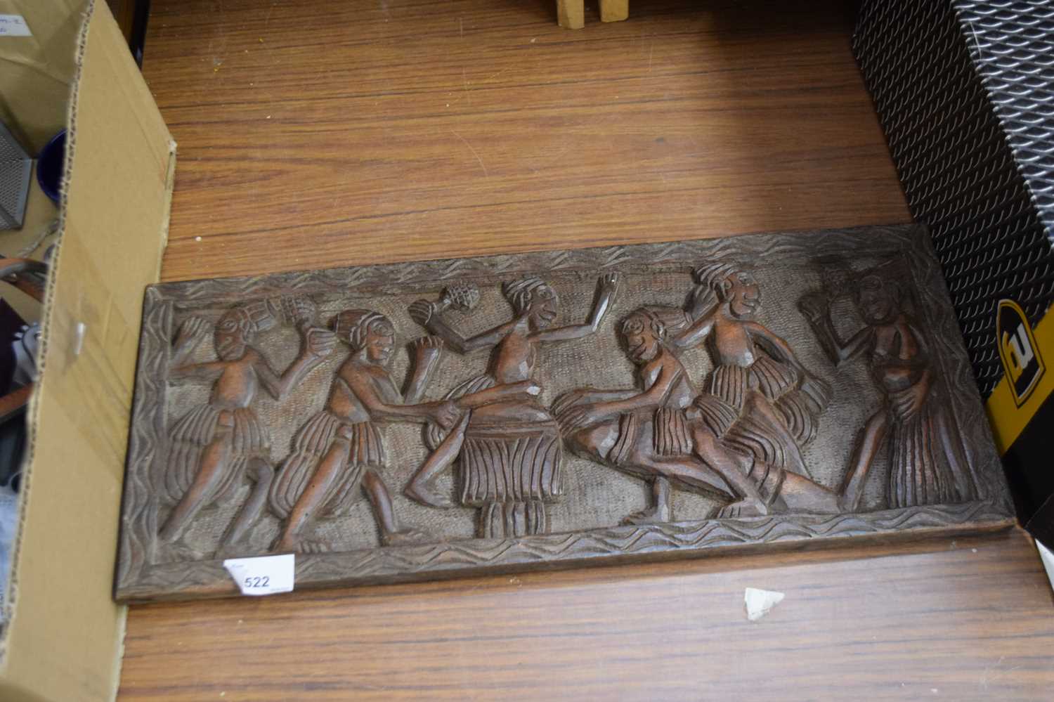 WEST AFRICAN CARVED HARDWOOD PANEL