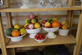 COLLECTION OF VARIOUS POTTERY BOWLS OF FRUIT