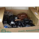 BOX OF MIXED CAMERAS