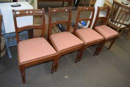 SET OF FOUR 19TH CENTURY ELM FRAMED BAR BACK DINING CHAIRS WITH PUSH OUT SEATS
