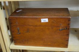 LATE 19TH/EARLY 20TH CENTURY HARDWOOD INSTRUMENT BOX