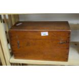 LATE 19TH/EARLY 20TH CENTURY HARDWOOD INSTRUMENT BOX