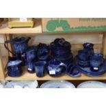 QUANTITY OF MODERN TEA AND COFFEE WARES WITH BLUE MOTTLED GLAZE