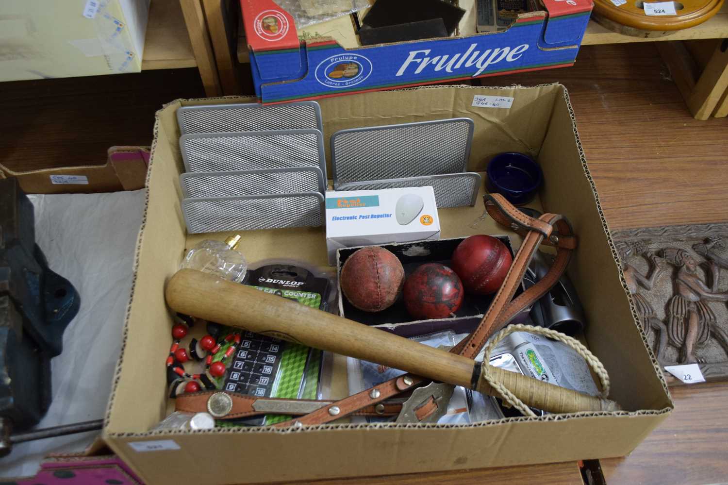 BOX OF MIXED ITEMS TO INCLUDE CRICKET BALLS, NOKIA MOBILE PHONES, ETC