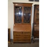 EDWARDIAN MAHOGANY VENEERED BUREAU BOOKCASE CABINET (FOR RESTORATION)