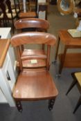 PAIR OF VICTORIAN STAINED BEECH WOOD BAR BACK CHAIRS