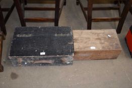TWO WOODEN TOOLBOXES AND CONTENTS