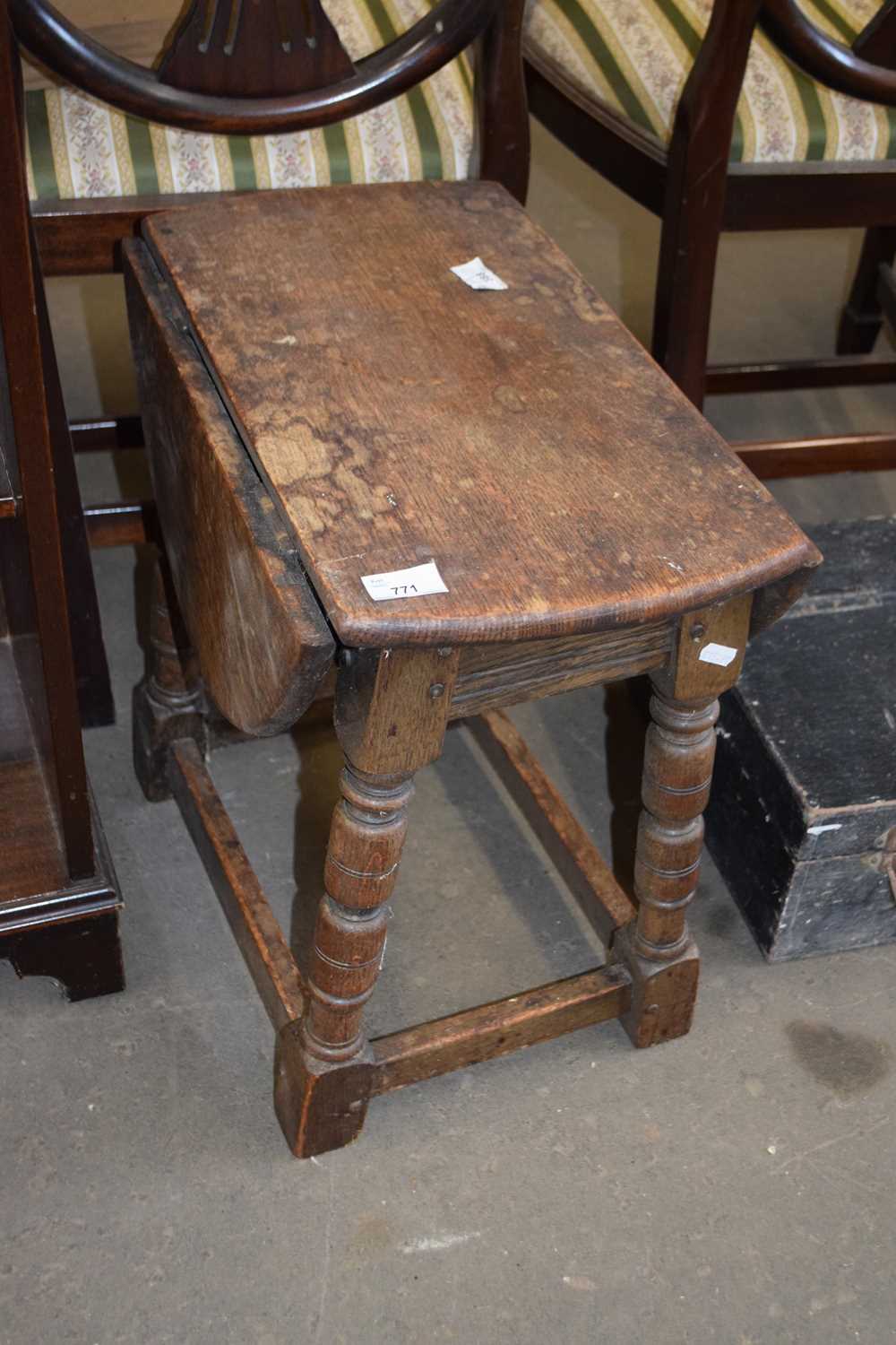 SMALL OAK DROP LEAF TABLE, 49CM WIDE