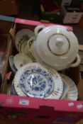 BOX OF MIXED CERAMICS TO INCLUDE A ROYAL DOULTON SOUP TUREEN