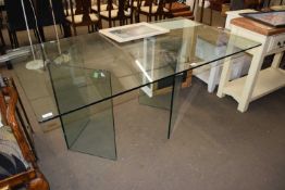 MODERN GLASS DINING TABLE, 160CM WIDE