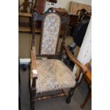 EARLY 20TH CENTURY OAK FRAMED CARVER CHAIR