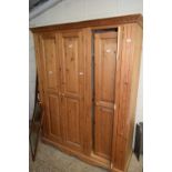 PINE TRIPLE DOOR WARDROBE, 150CM WIDE