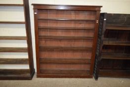 19TH CENTURY STAINED PINE OPEN FRONT BOOKCASE CABINET, 150CM WIDE