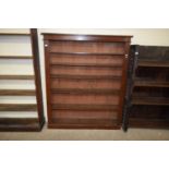 19TH CENTURY STAINED PINE OPEN FRONT BOOKCASE CABINET, 150CM WIDE