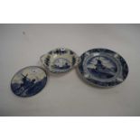 THREE PIECES OF MODERN DELFT WARE