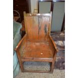 19TH CENTURY PANELLED PINE CHAIR