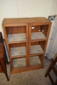 GLAZED PINE TWO-DOOR CUPBOARD, 70CM WIDE