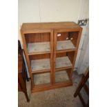 GLAZED PINE TWO-DOOR CUPBOARD, 70CM WIDE