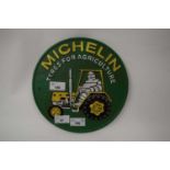 Circular cast iron wall plaque 'Michelin Tyres for Agriculture'