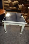 GLASS TOPPED COFFEE TABLE