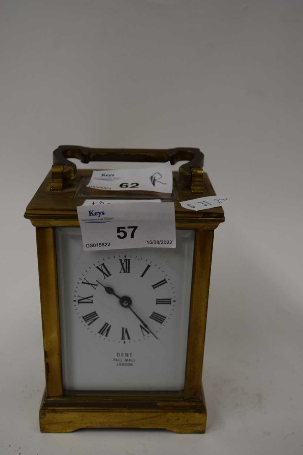 DENT, PALL MALL, LONDON, SMALL BRASS CASED CARRIAGE CLOCK