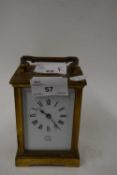 DENT, PALL MALL, LONDON, SMALL BRASS CASED CARRIAGE CLOCK