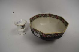 WEDGWOOD MINIATURE VASE TOGETHER WITH A FURTHER ARCADIAN WARE OCTAGONAL BOWL