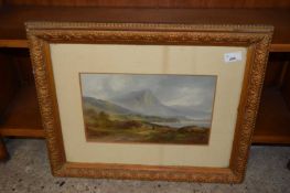 19TH CENTURY SCHOOL, STUDY OF AN UPLAND LANDSCAPE WITH FIGURES, OIL, GILT FRAMED