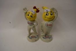 Pair of cast iron Esso advertising figures, Frau Trops and Herr Trops