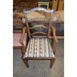 SET OF FIVE GEORGIAN STYLE MAHOGANY LADDER BACK CHAIRS