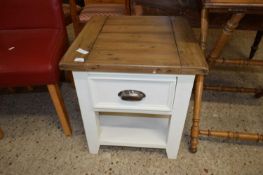 MODERN PINE TOPPED BEDSIDE CABINET