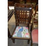 OAK BARLEY TWIST FRAMED SIDE CHAIR