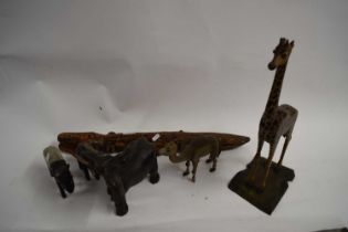 COLLECTION OF VARIOUS CARVED WOODEN MODEL ANIMALS