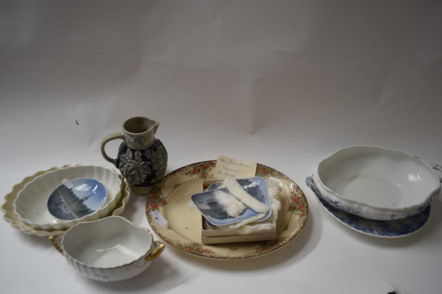 VARIOUS MIXED CERAMICS TO INCLUDE COPENHAGEN PIN DISHES