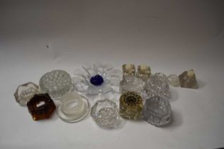 VARIOUS GLASS SALT POTS AND OTHER ITEMS
