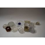 VARIOUS GLASS SALT POTS AND OTHER ITEMS