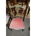 Late 19th century side chair with carved frame, later gilt painted