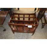 REPRODUCTION MAHOGANY CANTERBURY MAGAZINE RACK, 55CM WIDE