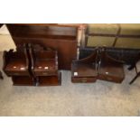 TWO PAIRS OF LATE VICTORIAN SINGLE DRAWER CABINETS AS REMOVED FROM A DRESSING TABLE