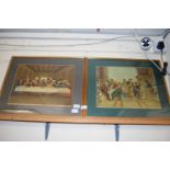 TWO COLOURED PRINTS 'THE LORDS SUPPER' AND 'THE MARRIAGE FEAST', F/G