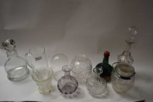 VARIOUS DECANTERS AND OTHER GLASS WARES