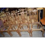 SET OF EIGHT CABRIOLE LEGGED DINING CHAIRS