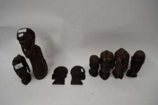 COLLECTION OF AFRICAN HARDWOOD BUSTS